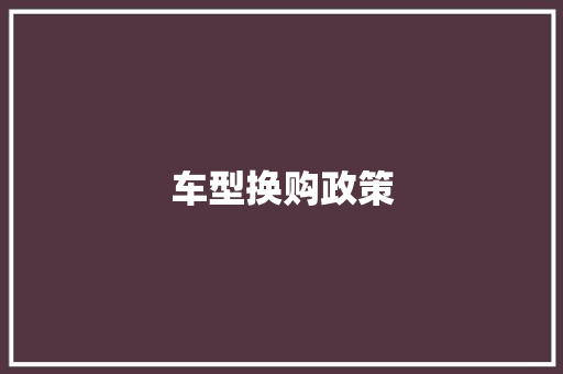 车型换购政策