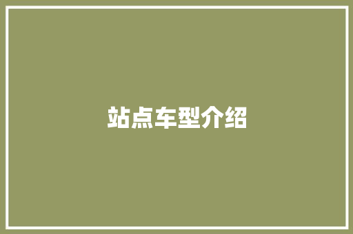站点车型介绍 新款车型
