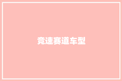 竞速赛道车型