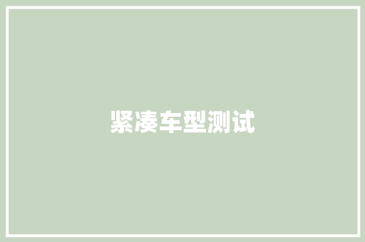 紧凑车型测试