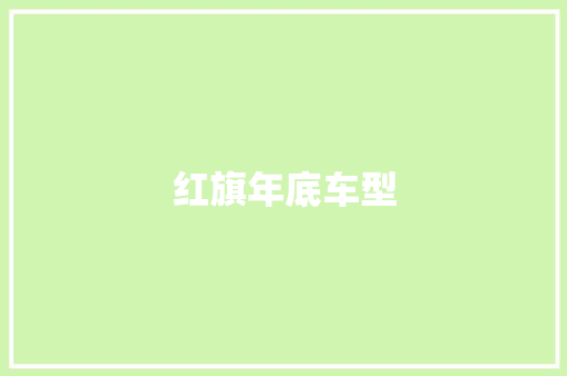 红旗年底车型