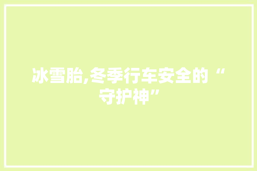 冰雪胎,冬季行车安全的“守护神”