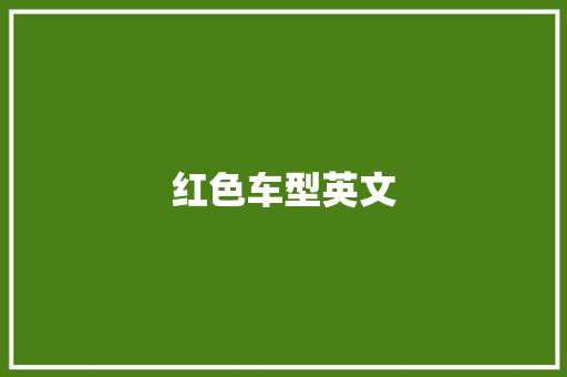 红色车型英文