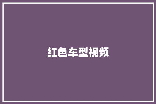 红色车型视频