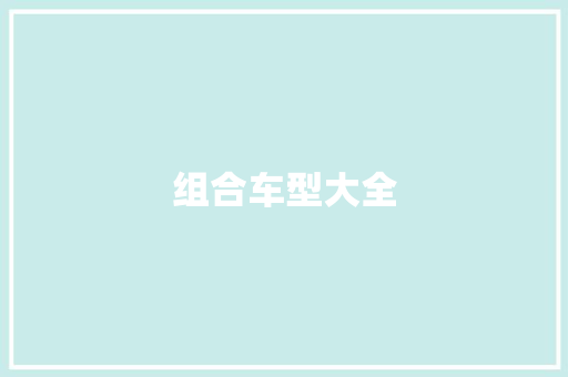 组合车型大全