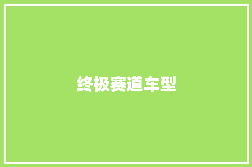 终极赛道车型