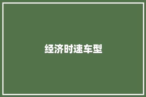 经济时速车型