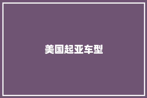 美国起亚车型