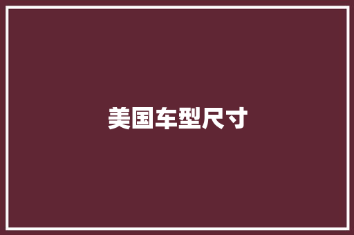 美国车型尺寸