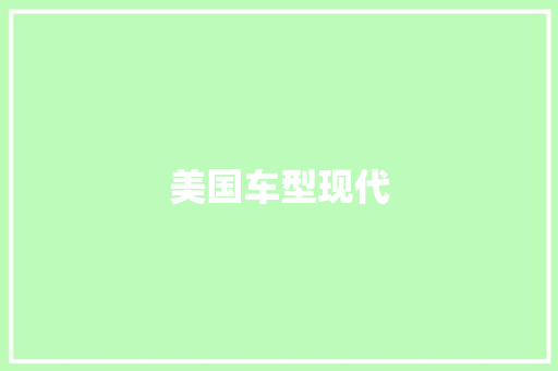 美国车型现代