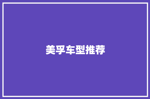 美孚车型推荐