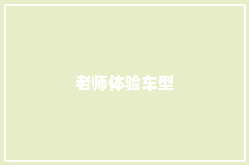 老师体验车型