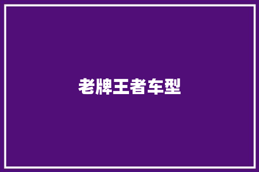 老牌王者车型