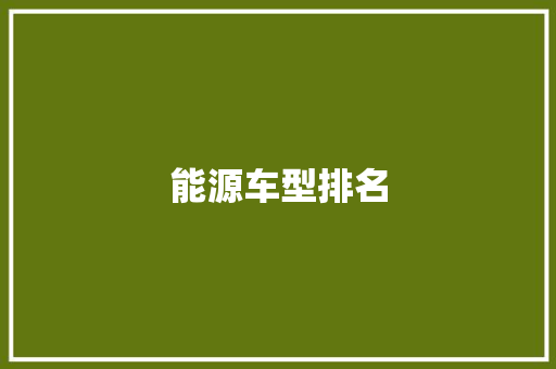 能源车型排名