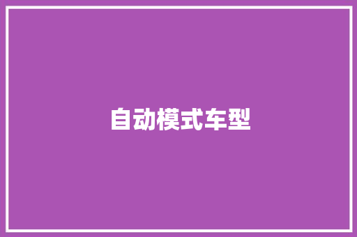 自动模式车型