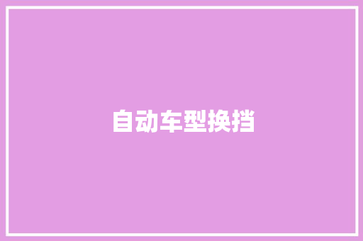 自动车型换挡
