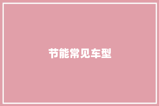 节能常见车型