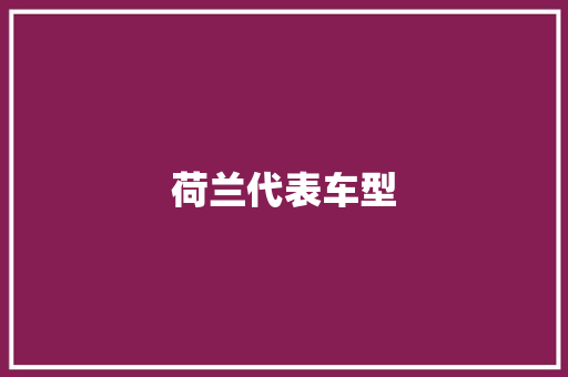荷兰代表车型