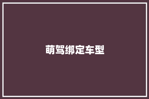 萌驾绑定车型