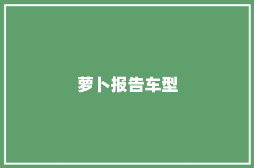 萝卜报告车型