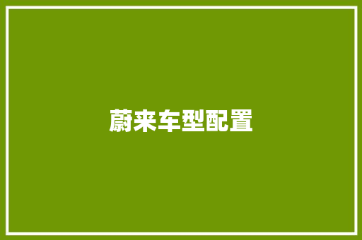蔚来车型配置