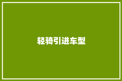轻骑引进车型