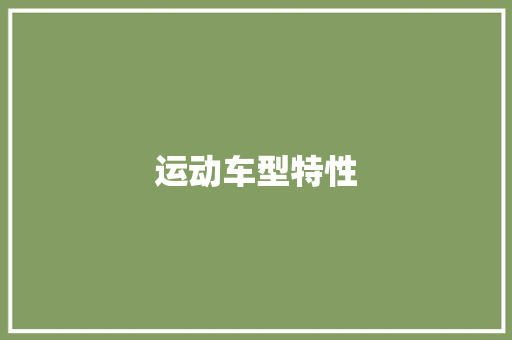 运动车型特性