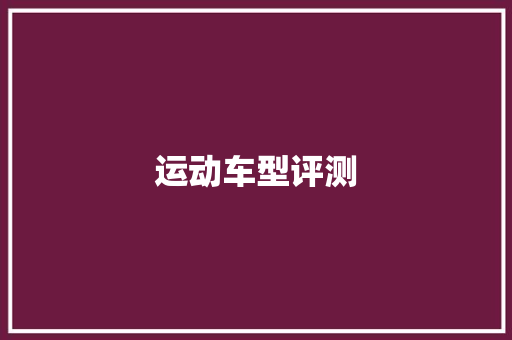 运动车型评测