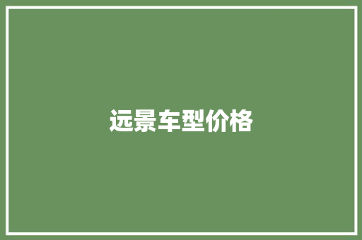 远景车型价格