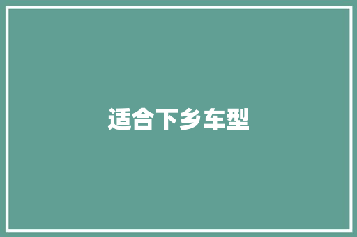 适合下乡车型