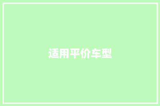 适用平价车型