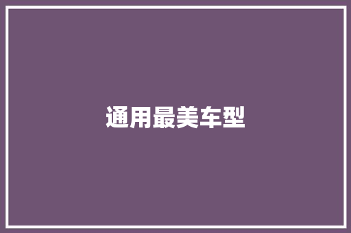 通用最美车型