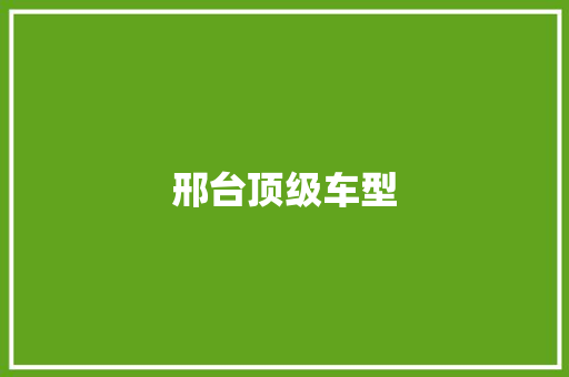 邢台顶级车型