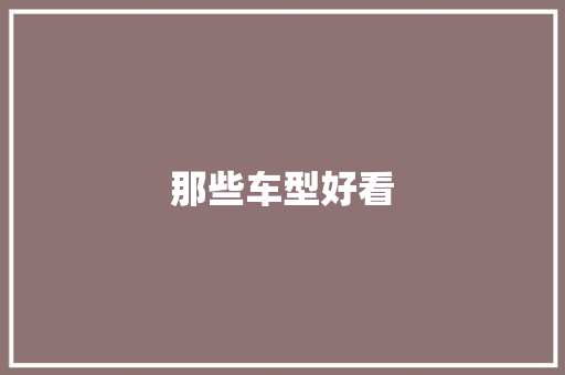 那些车型好看