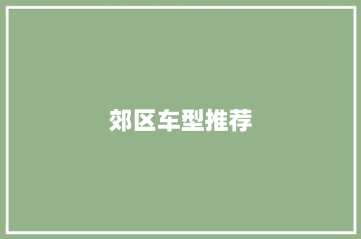 郊区车型推荐
