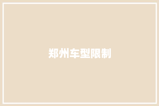 郑州车型限制