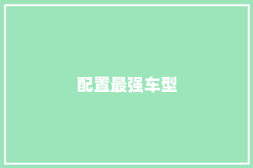 配置最强车型