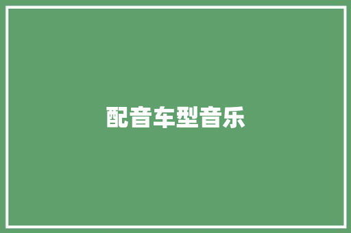 配音车型音乐