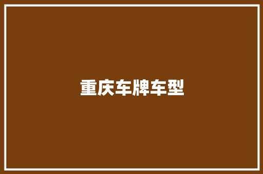 重庆车牌车型