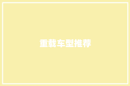 重载车型推荐