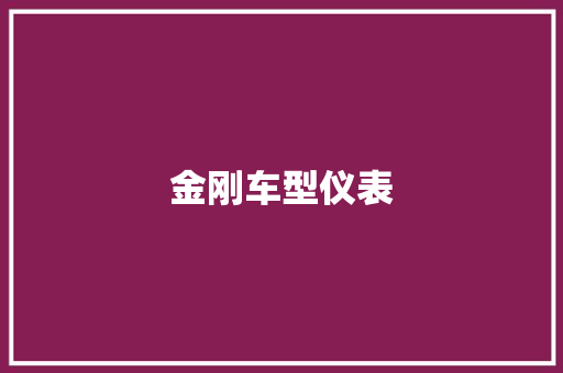 金刚车型仪表