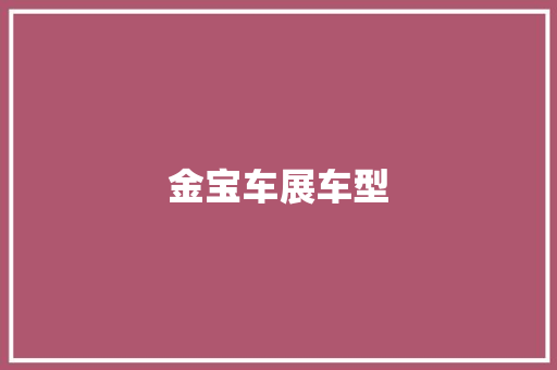 金宝车展车型