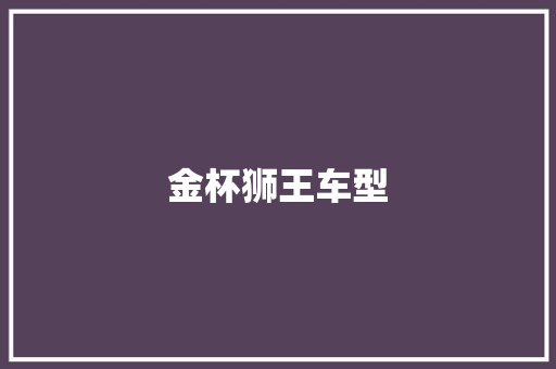 金杯狮王车型