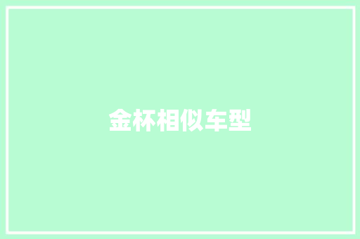 金杯相似车型