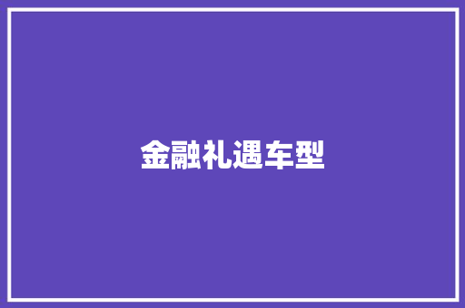 金融礼遇车型