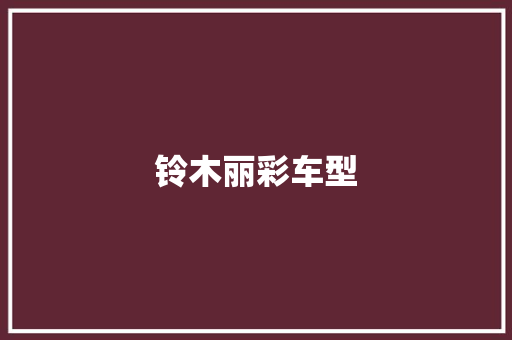 铃木丽彩车型