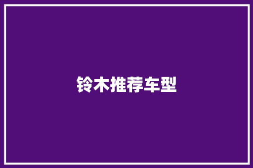 铃木推荐车型 新款车型