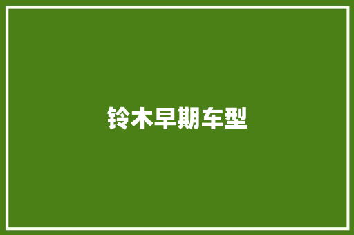 铃木早期车型