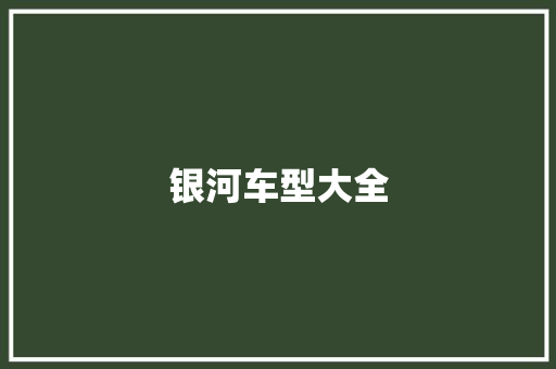 银河车型大全