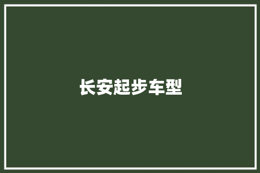 长安起步车型
